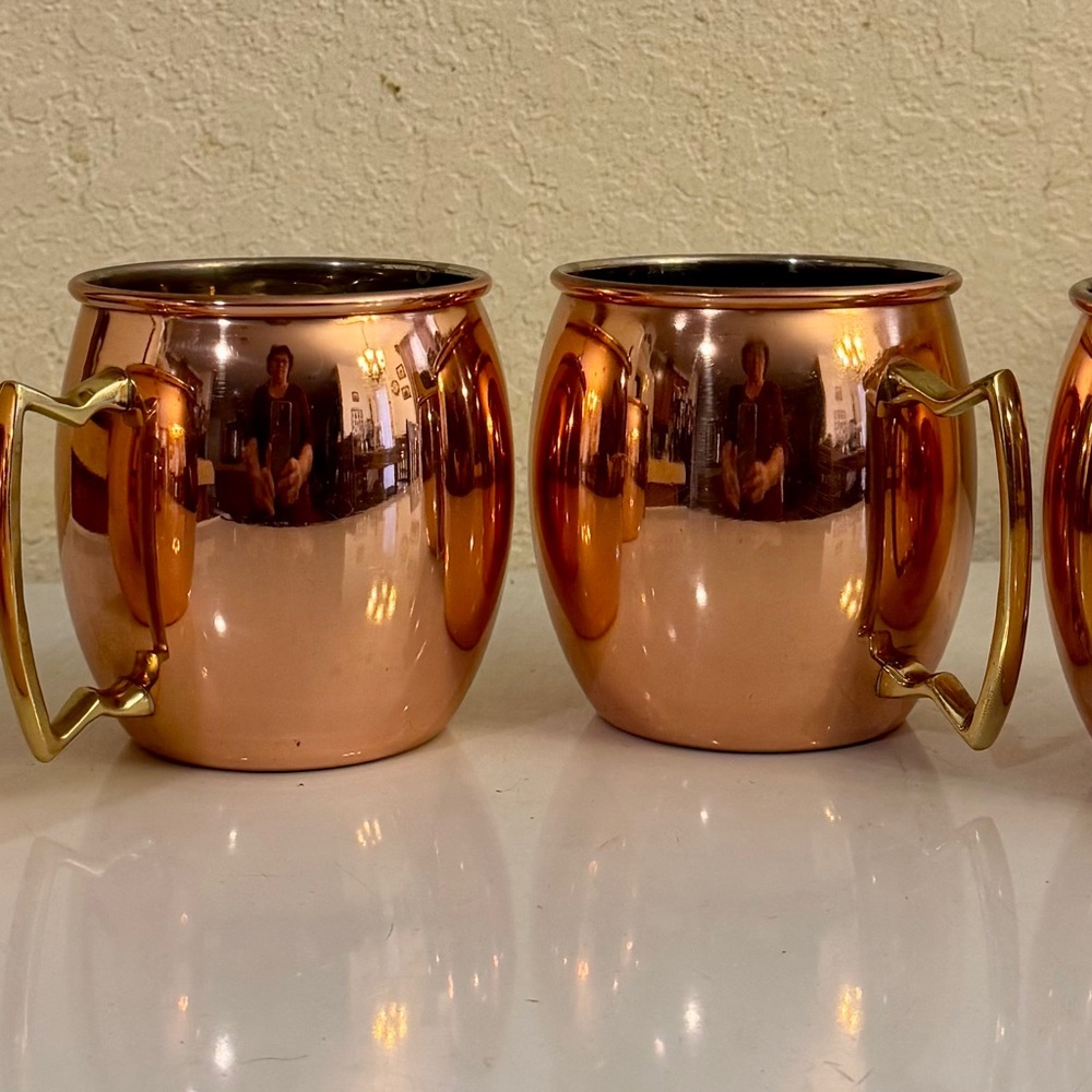 Copper ODI Mule Mugs with Gold Handles Made in India